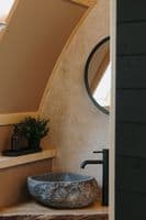 River Rock Granite Mini Bathroom Sink Stone Wash Basin