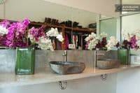 River Rock Granite Mini Bathroom Sink Stone Wash Basin