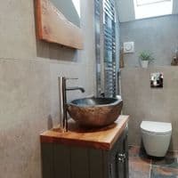 River Rock Granite Mini Bathroom Sink Stone Wash Basin