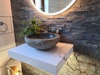 River Rock Medium Size Granite Pebble Bathroom Sink approx 400 mm x 400 mm x 150 mm