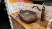 River Rock Medium Size Granite Pebble Bathroom Sink approx 400 mm x 400 mm x 150 mm