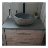 River Rock Medium Size Granite Pebble Bathroom Sink approx 400 mm x 400 mm x 150 mm