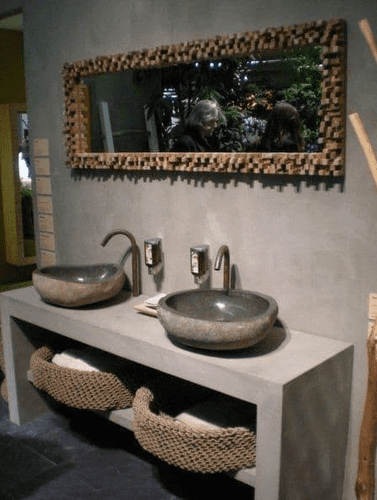 River Rock Medium Size Granite Pebble Bathroom Sink approx 400 mm x 400 mm x 150 mm