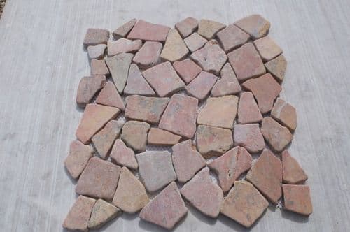 Rosso Red Natural Stone Interlocking Marble Mosaic Tiles @ £39.99 per m2