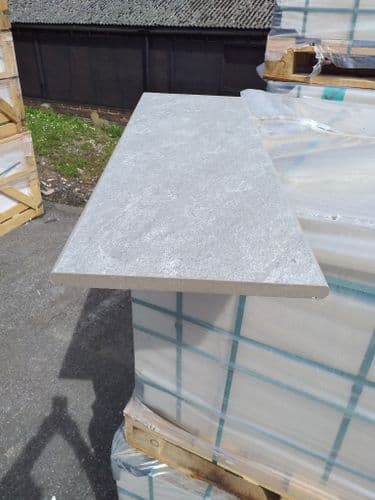 Royal Rasa Grey Porcelain DOUBLE Bull nosed coping 900 x 300 x 20 mm