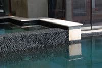 Sample (approx  10 x 10cm) Black Standing Natural Pebble Stone  Mosaic Cladding