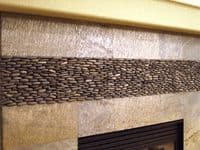 Sample (approx  10 x 10cm) Black Standing Natural Pebble Stone  Mosaic Cladding