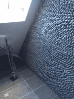 Sample (approx  10 x 10cm) Black Standing Natural Pebble Stone  Mosaic Cladding