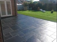 Sample Black Limestone Sawn Paving ( approx 15 x 15 cm )