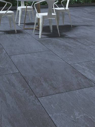 Sample Black Quartz Anthracite Porcelain Patio Slab
