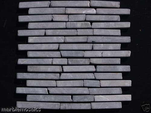 Sample Glasgow Grey Marble Brick Bone Mosaic tiles