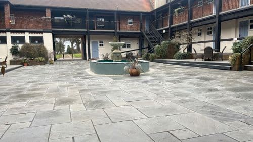 Sample Kandla Grey Riven Indian Sandstone Calibrated Paving