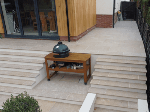 Seasoned Dijon Limestone SINGLE Bullnosed Limestone 900 x 350 x 30 mm