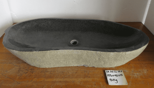 Seductive Long River Rock Granite Stone Basin LR.24.02.002 ( approx 103cm x 45cm x 15cm)