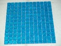 Sparkly Turquoise Blue Galaxy Glass Mosaic Tiles