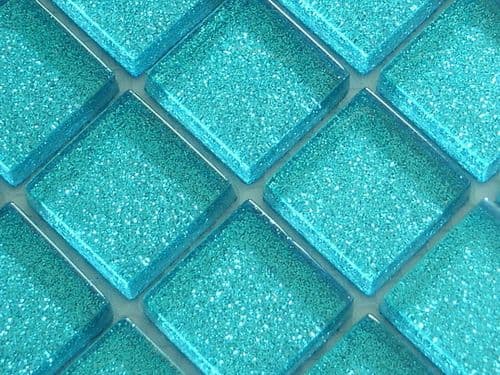 Sparkly Turquoise Blue Galaxy Glass Mosaic Tiles
