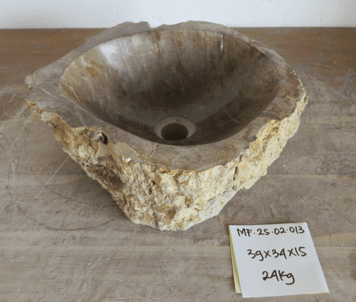 Spellbinding Petrified Wood Wash basin approx 39 cm x 34 cm x 15 cm (MF.25.02.013)