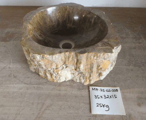 Stunning Petrified Wood Wash basin approx 35 cm x  32 cm x 15 cm (MF.25.02.008)