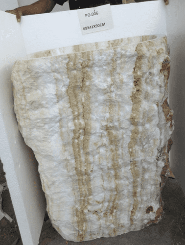 Sumptuous Jurassic Onyx Fossilised Free Standing Sink approx W:68cm x D:41cm x H:90cm(PO.006)