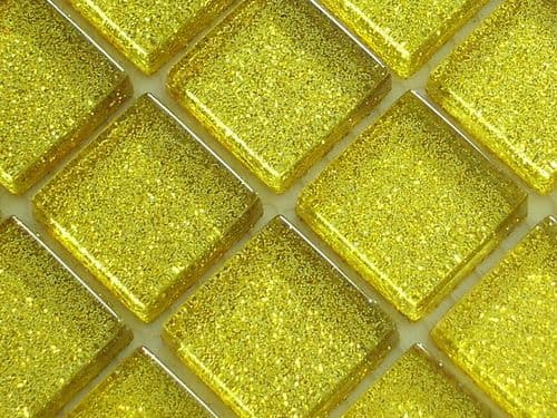 Sunshine Yellow Sparkle Glitter Glass Mosaic