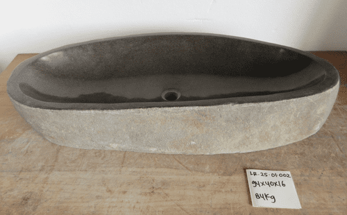 Superb Long River Rock Granite Stone Basin LR.25.01.002 ( approx 94cm x 40cm x 16cm)