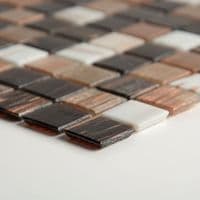 Surrey Mix Brown Gold &  White Mosaic Glass Tile GM24