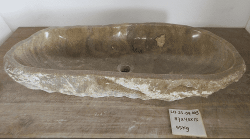 T Rex Jurassic Onyx Fossilised Bathroom Basin approx  87 cm x  40 cm  x  15 cm (LO.25.04.003)