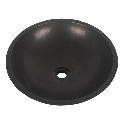 Tondo Black Honed Basalt Round Sink 45 cm x 15 cm