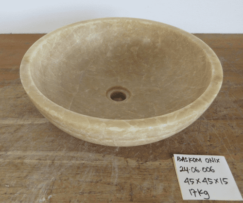 Tondo Jurassic Onyx Fossilised Bathroom Basin approx 45cm (24.06.006)
