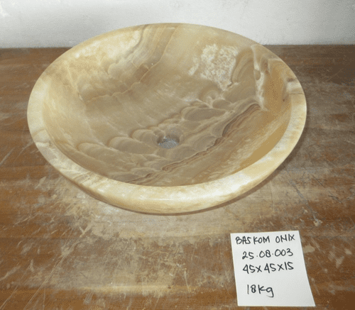 Tondo Jurassic Onyx Fossilised Bathroom Basin approx 45cm (25.08.003)