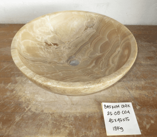 Tondo Jurassic Onyx Fossilised Bathroom Basin approx 45cm (25.08.004)