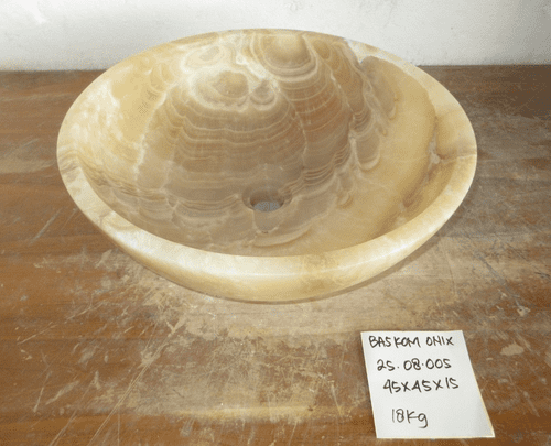 Tondo Jurassic Onyx Fossilised Bathroom Basin approx 45cm (25.08.005)