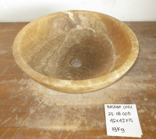 Tondo Jurassic Onyx Fossilised Bathroom Basin approx 45cm (25.08.008)