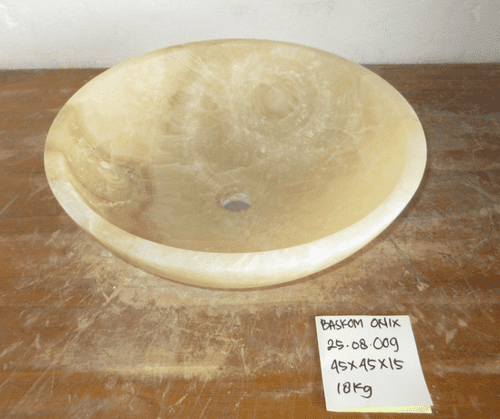Tondo Jurassic Onyx Fossilised Bathroom Basin approx 45cm (25.08.009)
