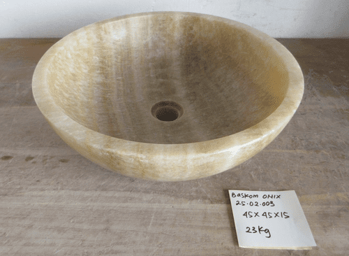 Tondo Polished Sunset Onyx Marble Round Sink 45 cm x 15 cm(25.02.003)