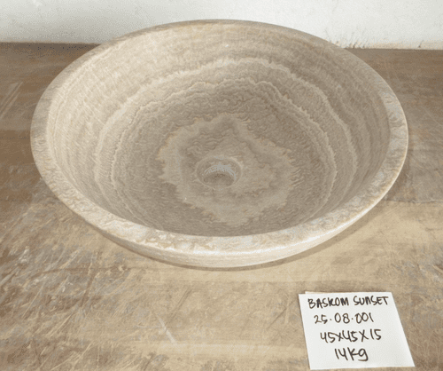 Tondo Sunset Onyx Fossilised Bathroom Basin approx 45cm (25.08.001)