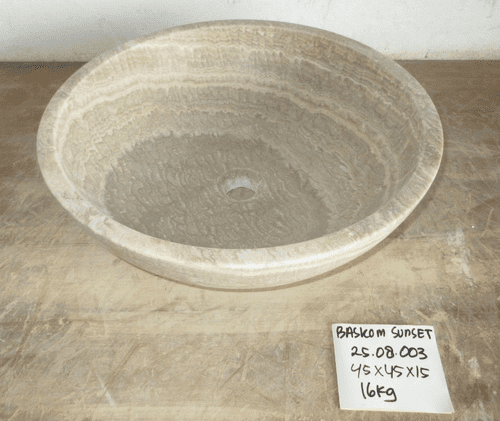 Tondo Sunset Onyx Fossilised Bathroom Basin approx 45cm (25.08.003)