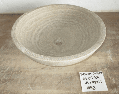 Tondo Sunset Onyx Fossilised Bathroom Basin approx 45cm (25.08.004)
