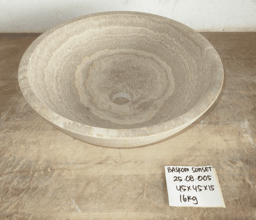 Tondo  Sunset Onyx Fossilised Bathroom Basin approx 45cm (25.08.005)