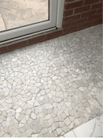 Tumbled White/Cream Marble Interlocking Mosaics Crazy Paving Style @ £49.99 per m2