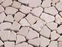 Tumbled White/Cream Marble Interlocking Mosaics Crazy Paving Style @ £49.99 per m2