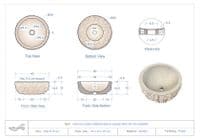 Verona Cream Marble Stone Vessel Sink 40 cm ( WA066 )