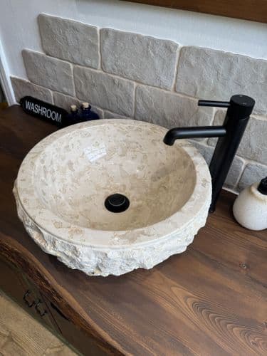 Verona Cream Marble Stone Vessel Sink 40 cm ( WA066 )