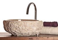 Verona  / Scrula Cream  Marble Stone Vessel Sink 45 cm ( large model )