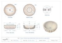 Verona  / Scrula Cream  Marble Stone Vessel Sink 45 cm ( large model )