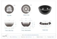 WA002  Black Marble Polished 30 cm Sink