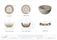 WA002  Cloakroom  Polished Marble Stone Sink White / Cream 30 cm