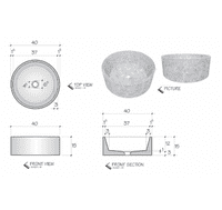 Zia Cream Marble Stone Wash Basin 40 cm