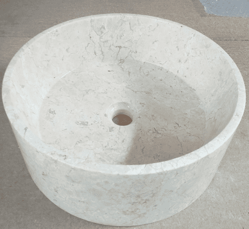 Zia Cream Marble Stone Wash Basin 40 cm