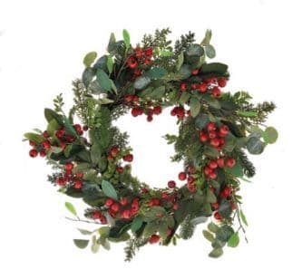 Χριστουγεννιάτικο στεφάνι πράσινο /κόκκινο